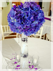 Palm Beach Wedding Florist :: Tall Purple Centerpiece